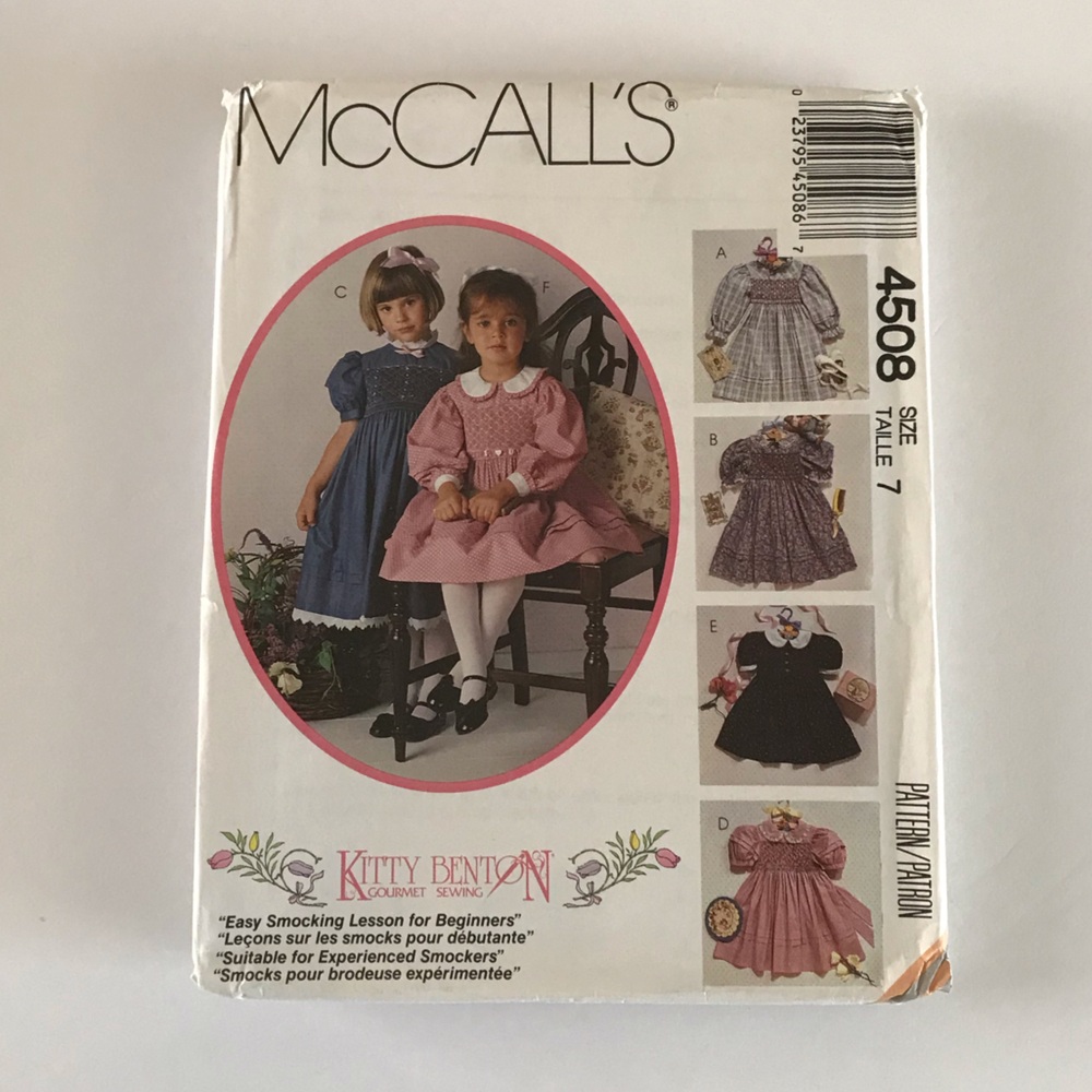 🧵3for12🧵 VTG McCall’s Pattern 4508 Child’s Smocking Dress